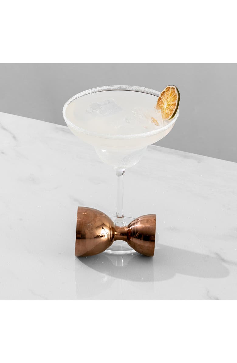 A Bar Above Antique Copper Bell Cocktail Jigger, Alternate, color, Antique Copper