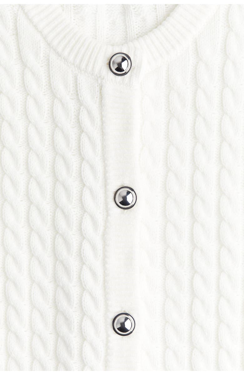H&M Cable-knit Cardigan, Alternate, color, White