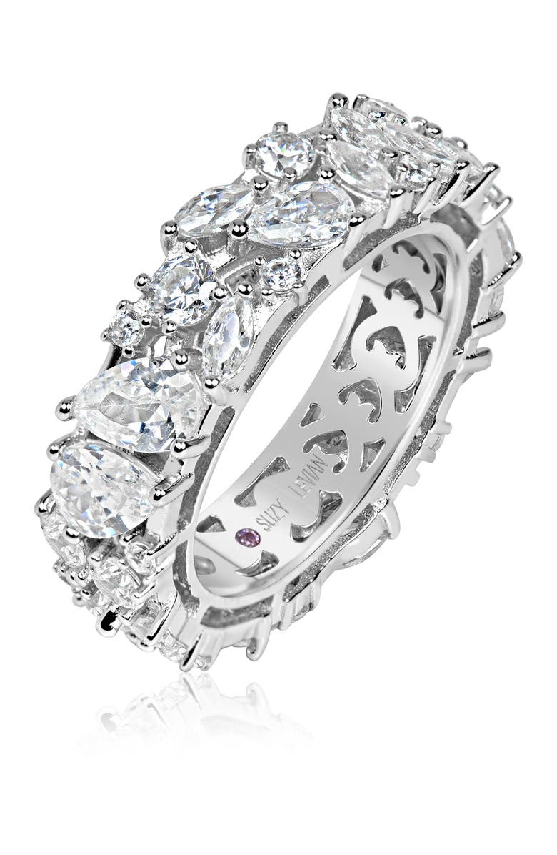SUZY LEVIAN Sterling Silver CZ Eternity Band, Alternate, color, White