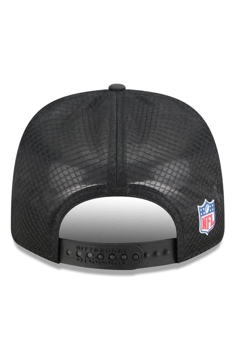 New Era Men's New Era Black Pittsburgh Steelers 2025 Sideline  9SEVENTY Trucker Adjustable Hat, Alternate, color, Black