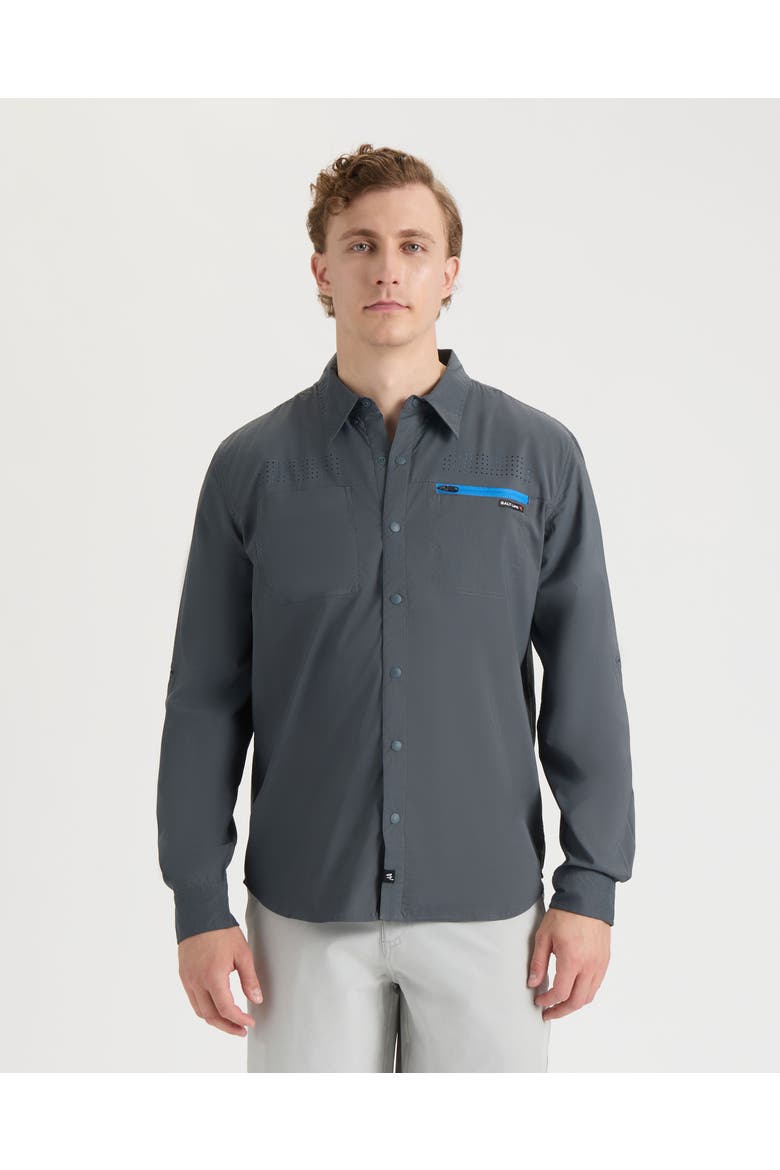 Jigging SLX Performance Long Sleeve Shirt, Main, color, Charcoal
