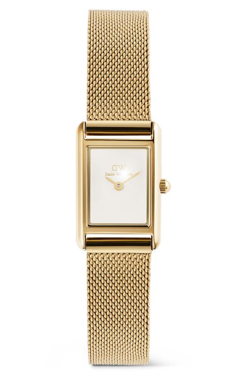 Bound Mini Tank Mesh Strap Watch, 17mm x 26mm
