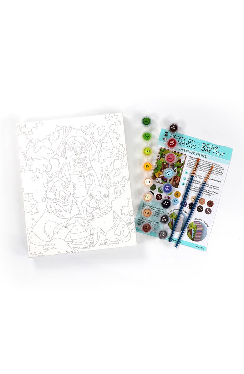 BRIGHT STRIPES Dogs' Day Out Paint by Numbers Set, Main, color, Multi