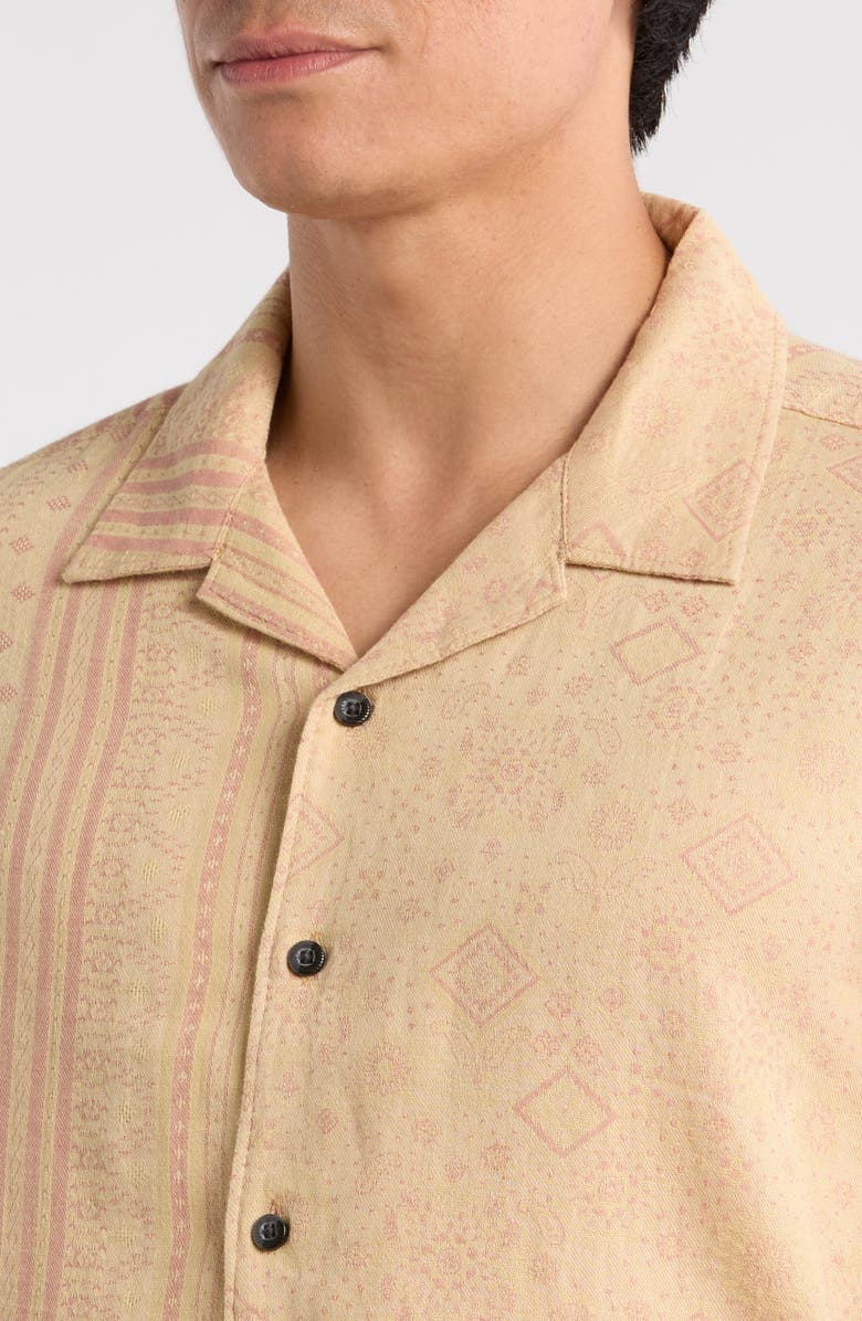 Billabong Garage Nashua Stripe Jacquard Cotton Button-Up Camp Shirt, Alternate, color, Oatmeal