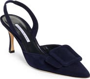 Manolo Blahnik Maysli Pointed Toe Slingback Pump