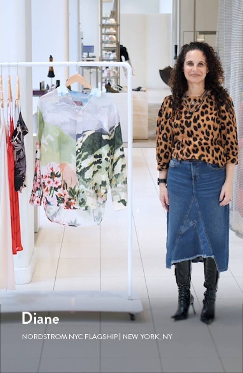 Landscape Linen Pajama Button-Up Shirt, sales video thumbnail