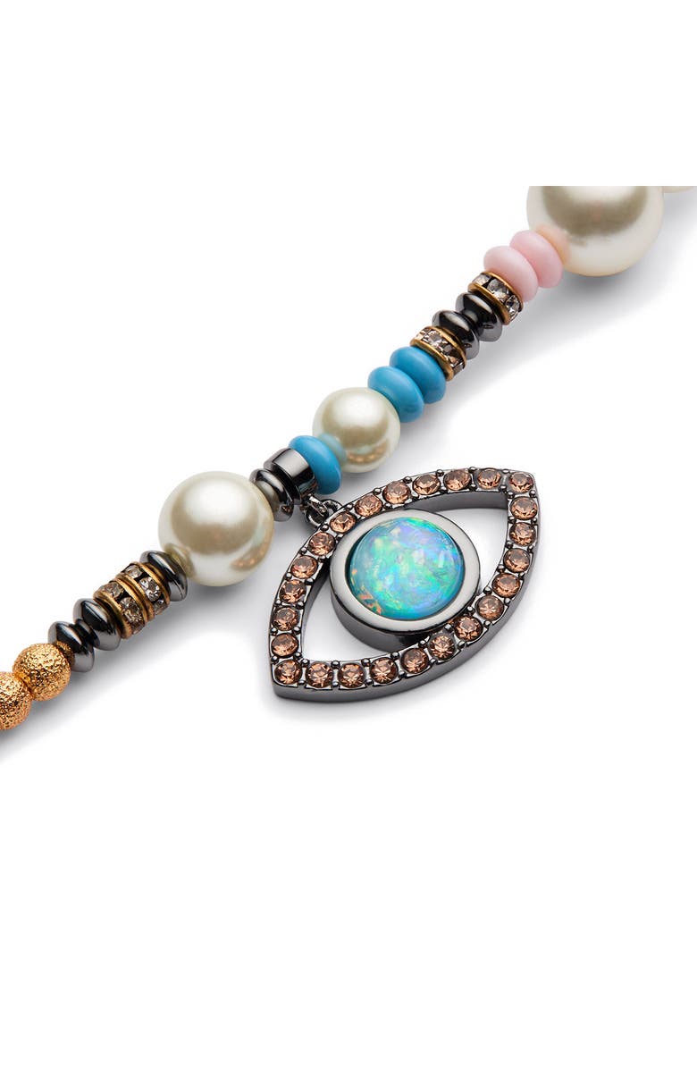 Kurt Geiger London Evil Eye Beaded Pendant Necklace, Alternate, color, Multi