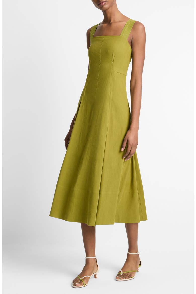 Square Neck Midi Dress, Main, color, HERBARIA