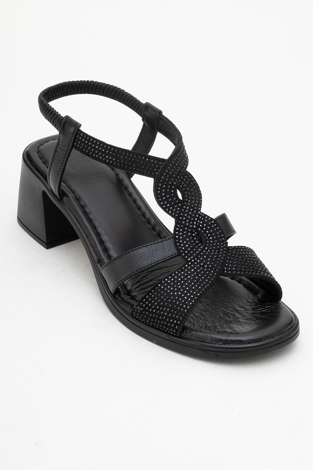Forever 
Always Shoes Dolen Leather Chunky Sandal, Alternate, color, Black Leather