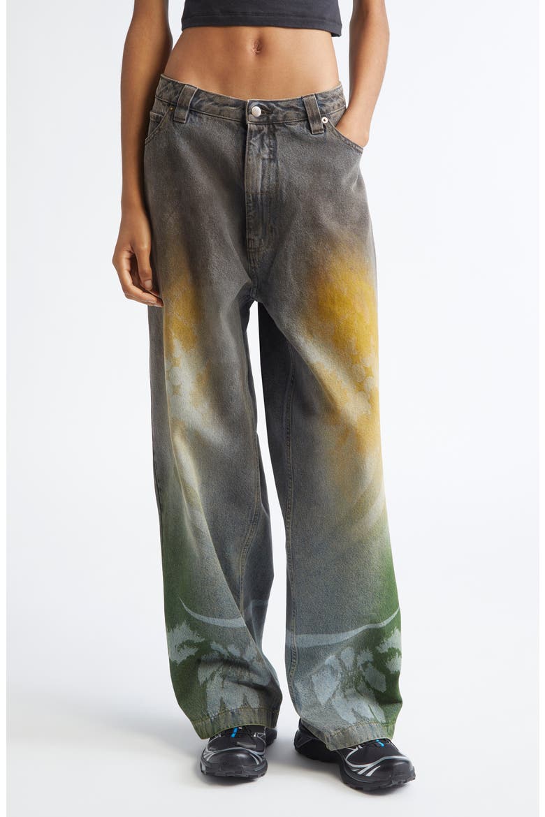 Baggy Wide Leg Jeans, Main, color, FOSSIL