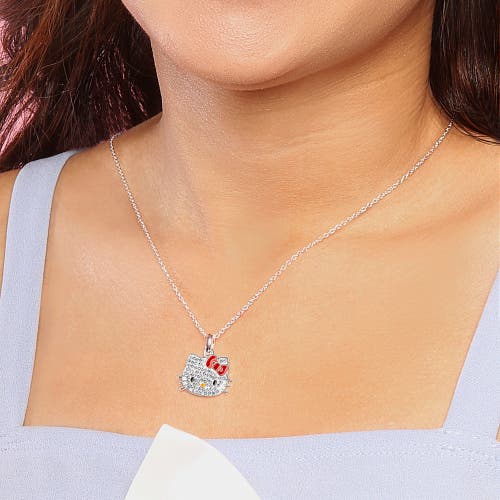 Hello Kitty Crystal Necklace & Keychain Gift Set In Metallic