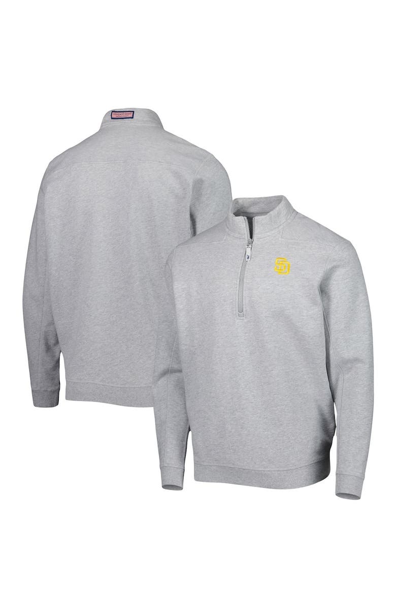 vineyard vines Men's Vineyard Vines Gray San Diego Padres Shep Shirt Quarter-Zip Sweatshirt, Alternate, color, Gray