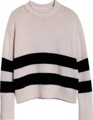 Caslon® Stripe Roll Neck Cotton Sweater