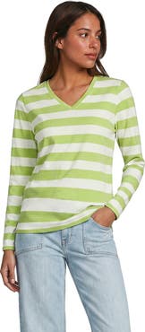 Lands' End Supima Cotton Long Sleeve V-neck T-shirt