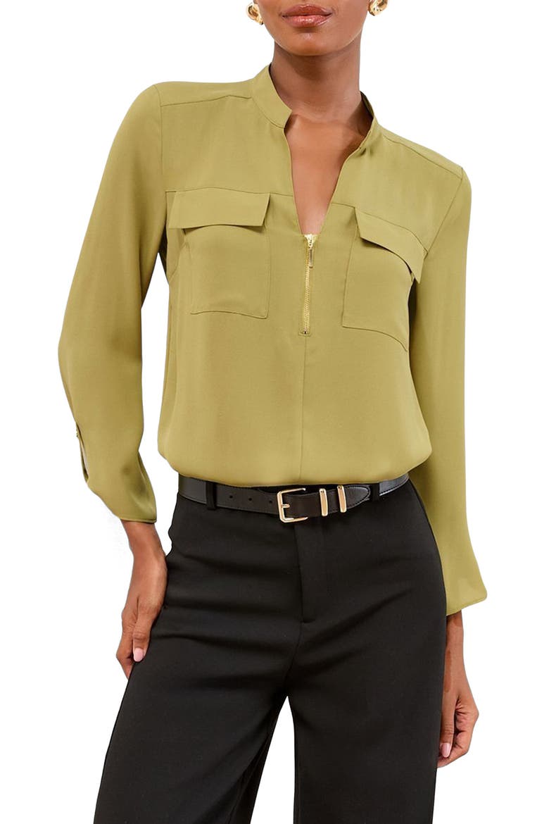 Half-Zip Shirt, Main, color, GREEN