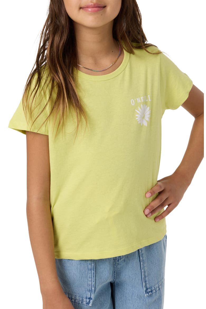 Kids' Heritage Daisy Oversize Graphic T-Shirt, Alternate, color, CELERY