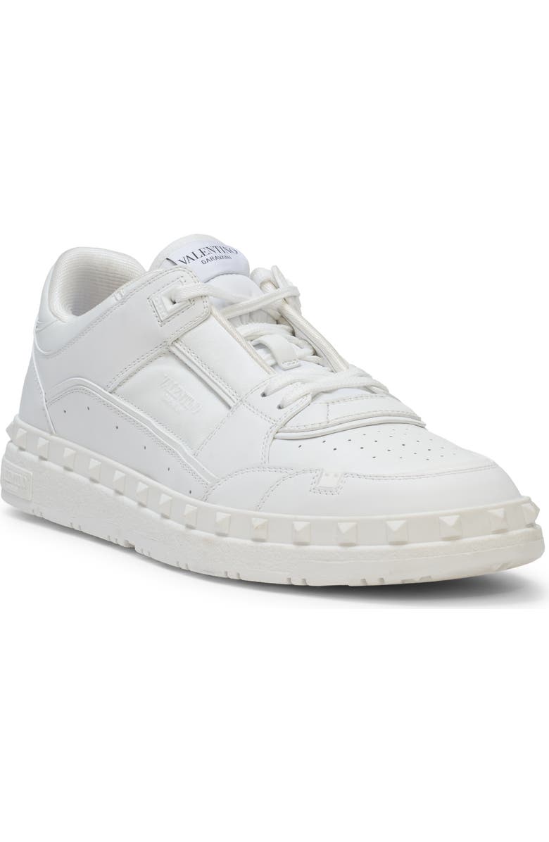 Valentino Garavani Rockstud Low Top Sneaker, Main, color, Obo Bianco/Bianco