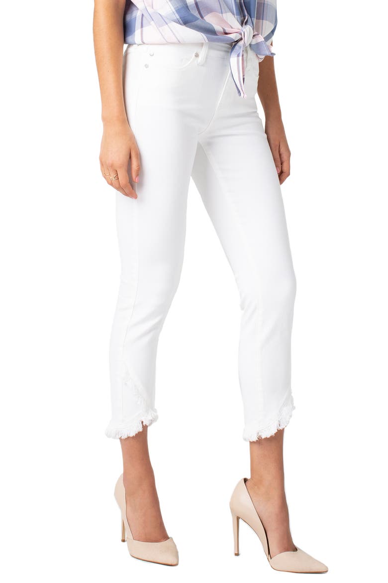 Abby Frayed Crop Skinny Jeans, Alternate, color, BRIGHT WHITE