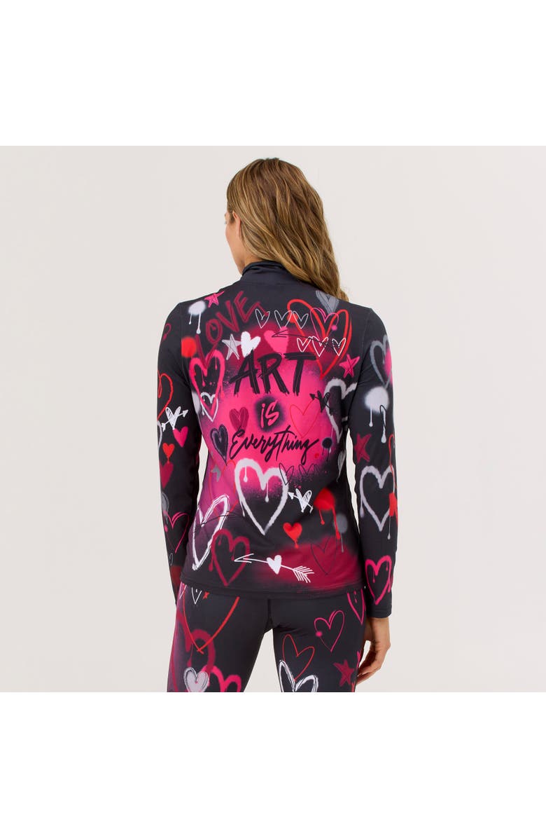 Krimson Klover Graffiti Girls Base Layer Top, Alternate, color, Black Graffiti