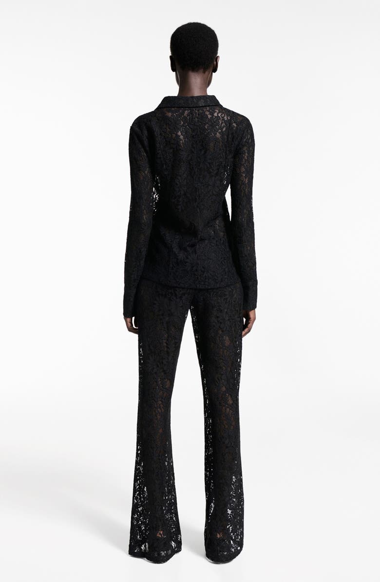 MANGO Sheer Lace Button-Up Shirt, Alternate, color, 