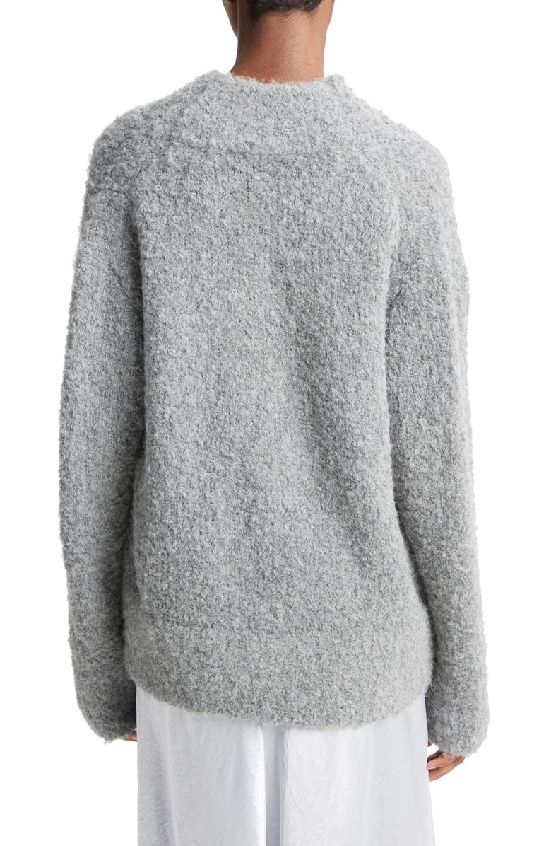 Vince Crimped Shawl Wool Blend Bouclé Sweater, Alternate, color, Heather Silver Dust