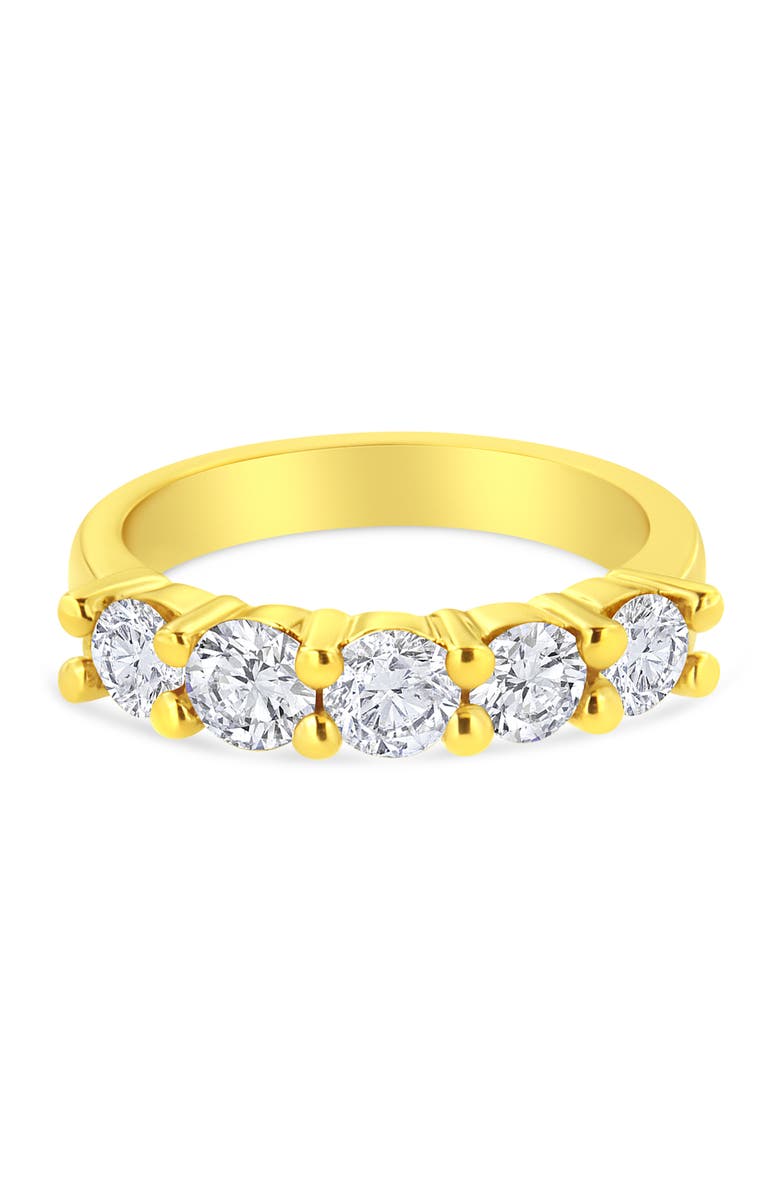 Haus of Brilliance 14K Yellow Gold Plated Sterling Silver 1 1/2 cttw Shared Prong Round Diamond Wedding Band Ring, Alternate, color, Yellow Gold Over Silver