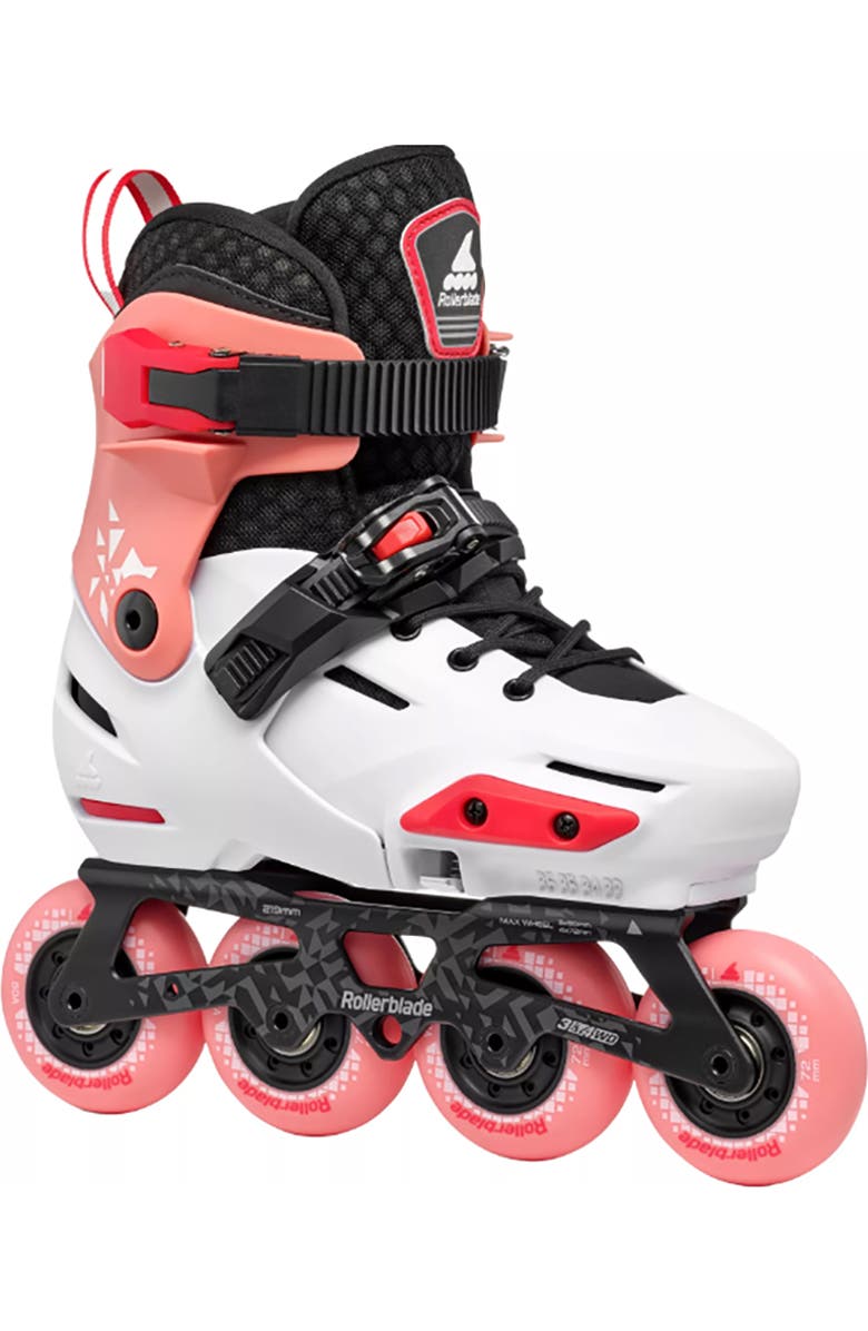 Rollerblade Apex Adjustable Girls Inline Skates, Main, color, Platinum/Coral