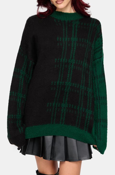 Checkmate Check Fluffy Knit Jumper