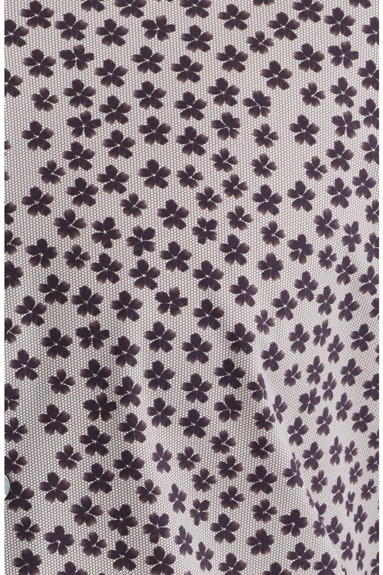 Flowers Floral Print Knit Nylon Blend Dress Shirt, Alternate, color, TAN