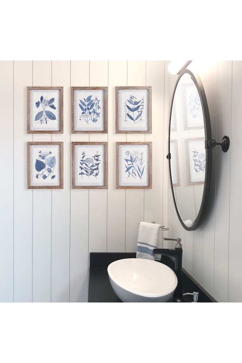 Blue Leaf Petite Prints Set of 6, Alternate, color, Blue
