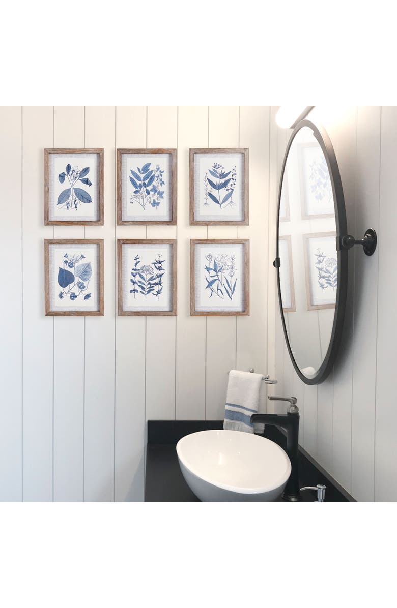 Napa Home & Garden Blue Leaf Petite Prints Set of 6, Alternate, color, Blue