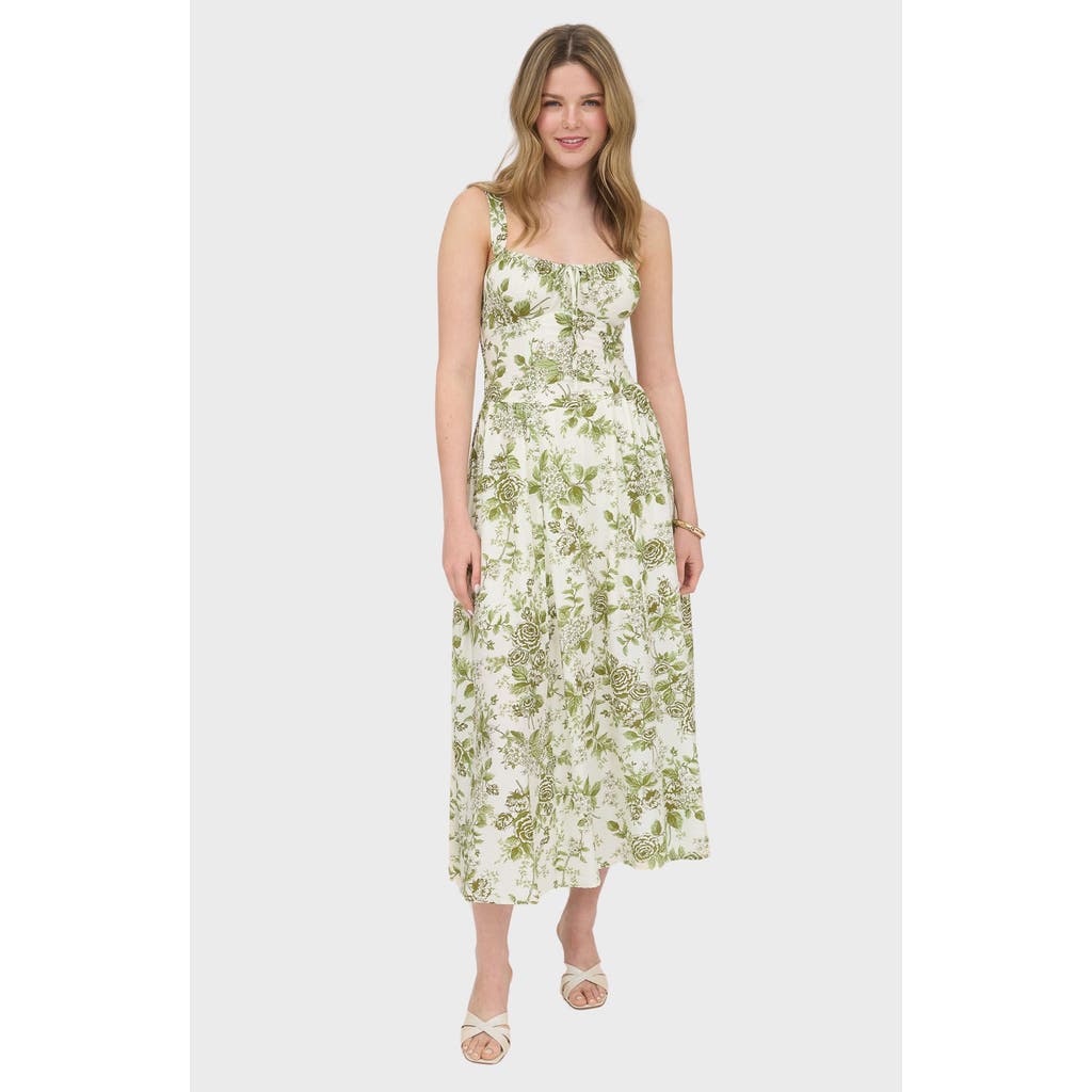 BLU PEPPER BLU PEPPER FLORAL BUSTIER MIDI DRESS