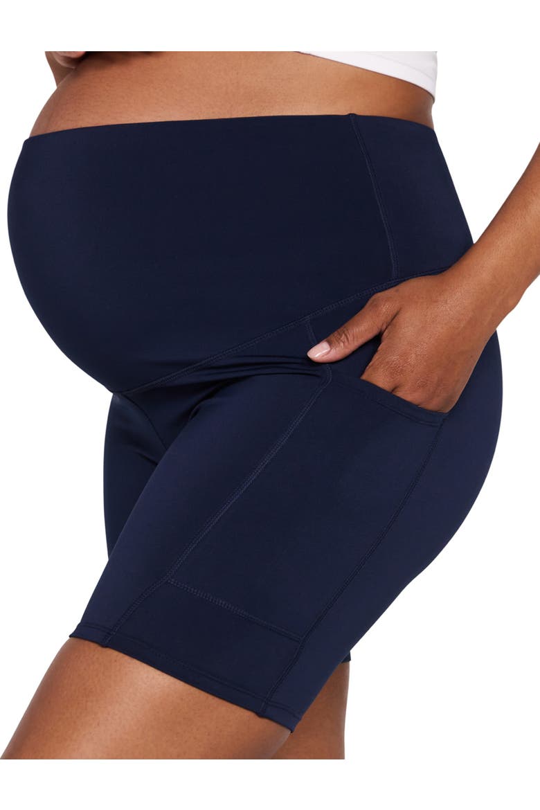 6 1/2" Active Pocket Maternity Biker Short, Alternate, color, Navy Blazer