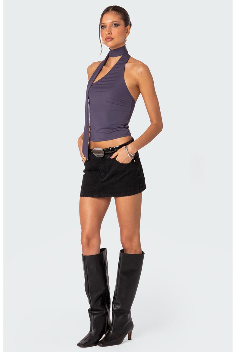 Melony One Shoulder Scarf Neck Knit Top, Alternate, color, PURPLE