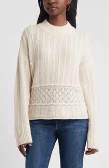 Treasure & Bond Mock Neck Alpaca & Wool Blend Sweater