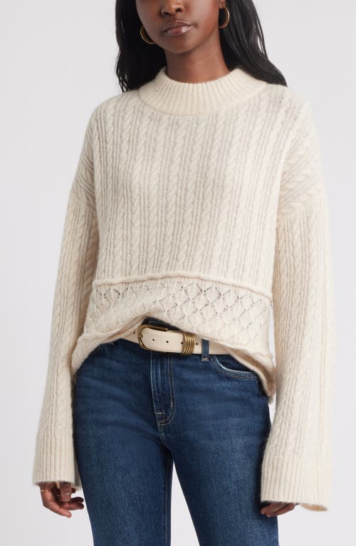 Treasure & Bond Mock Neck Alpaca & Wool Blend Sweater In Neutral