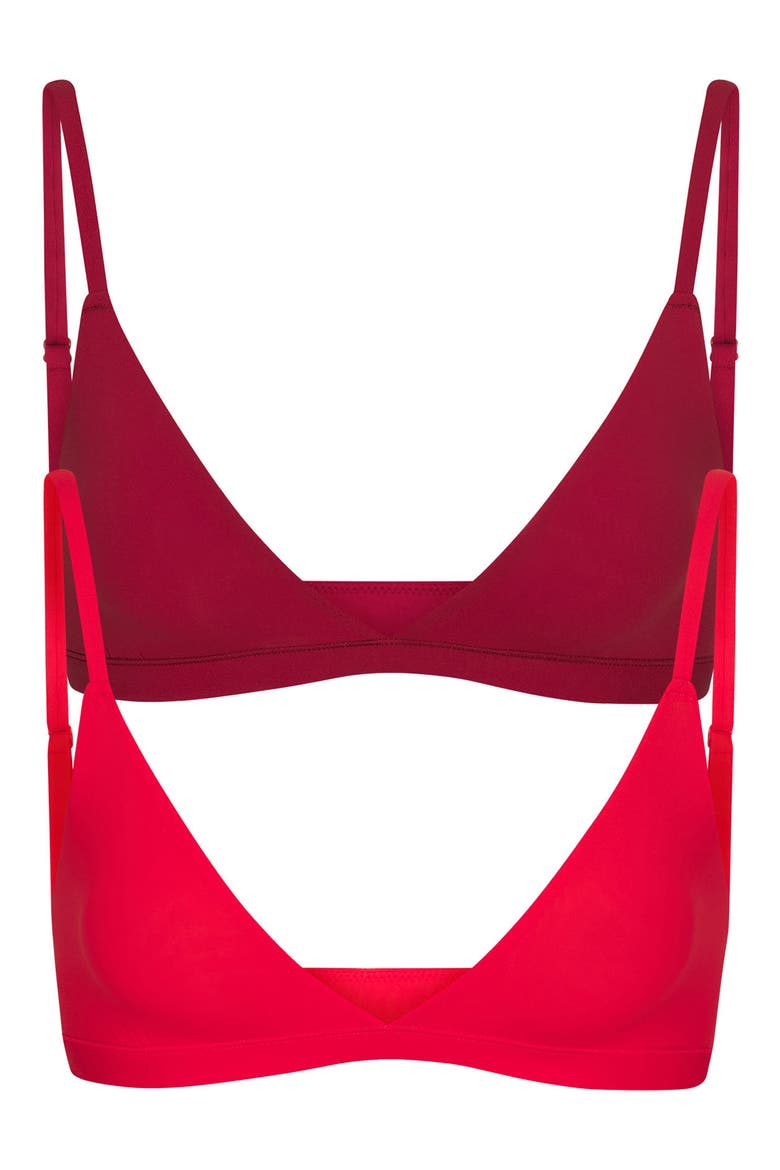 Fits Everybody Assorted 2-Pack Triangle Bralettes, Main, color, BRICK MULTI