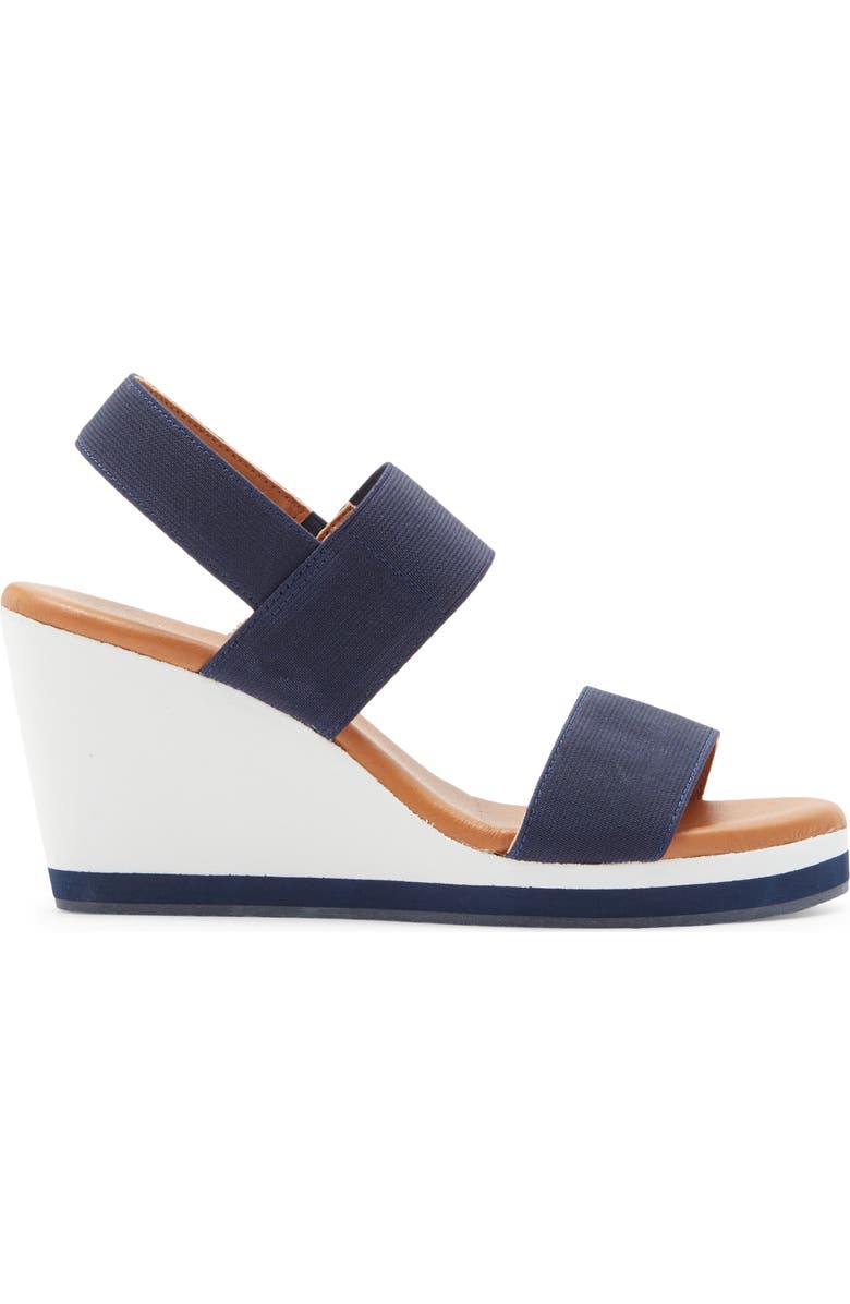 André Assous Nikola Slingback Platform Wedge Sandal, Alternate, color, Navy