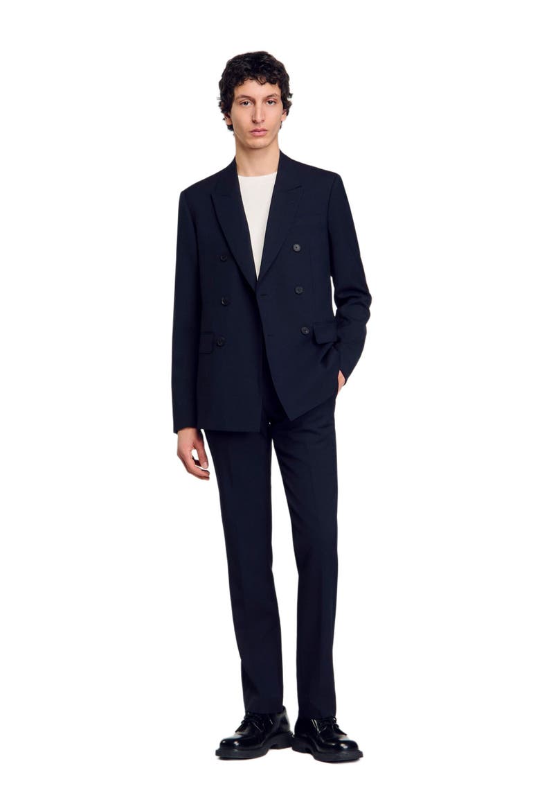 Double-breasted suit jacket, Alternate, color, Navy blue