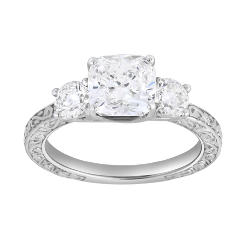 Zarelle 14K Gold 2.65 Ct Cushion Lab Grown Diamond Engagement Ring