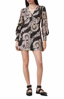 Auden Paisley Print Long Sleeve Minidress
