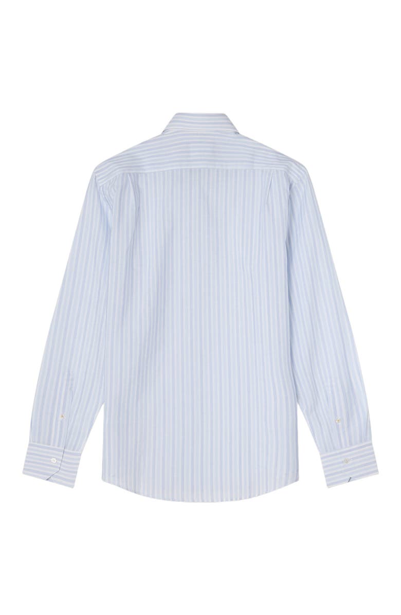 Robert Talbott Reynolds Blue Multi Thin Stripe Cotton Linen Blend Shirt in Contemporary fit, Alternate, color, Blue Multi Thin Stripe