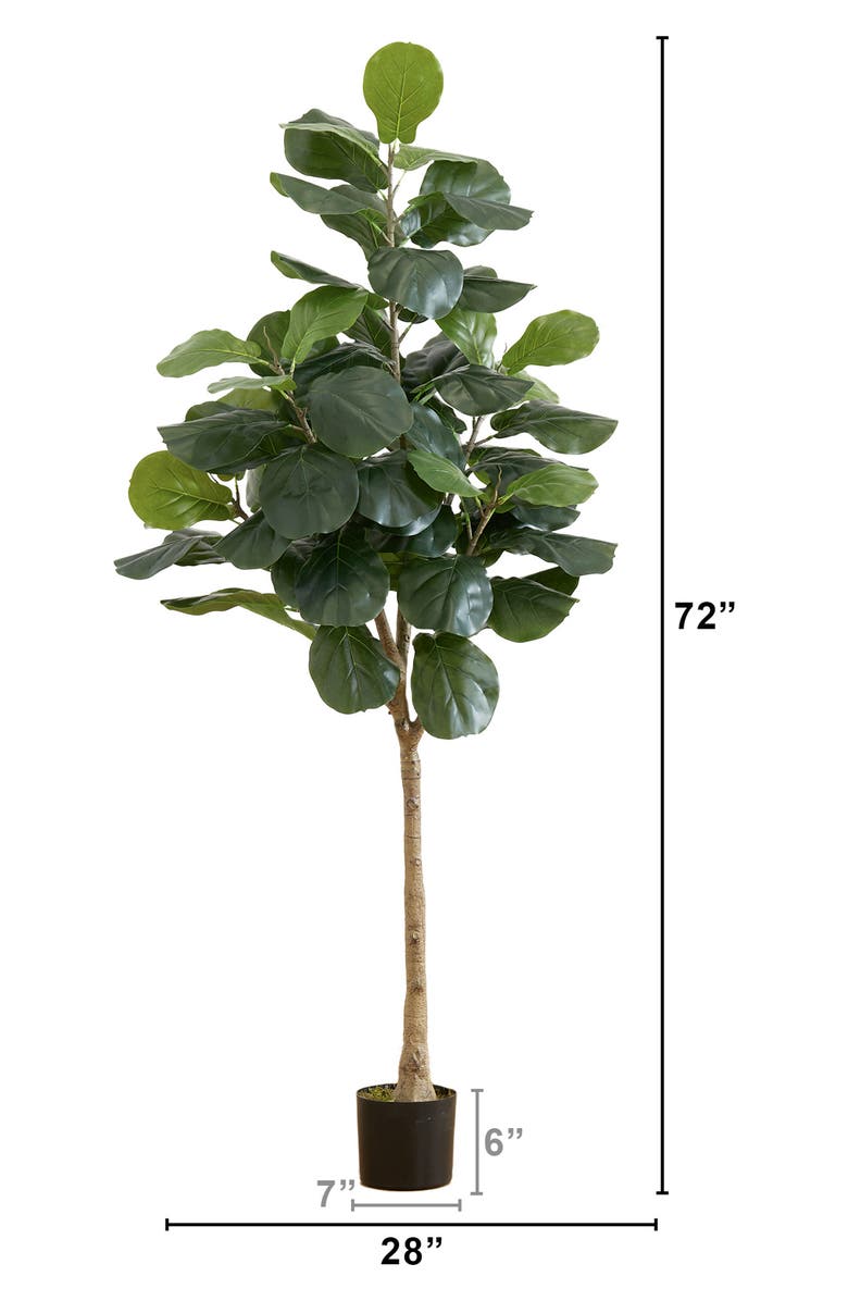 NEARLY NATURAL 6 ft. Fiddle Leaf Fig Tree Artificial Plant, Alternate, color, 