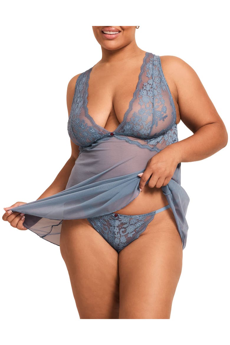Nedda Babydoll Lingerie, Alternate, color, Dark blue