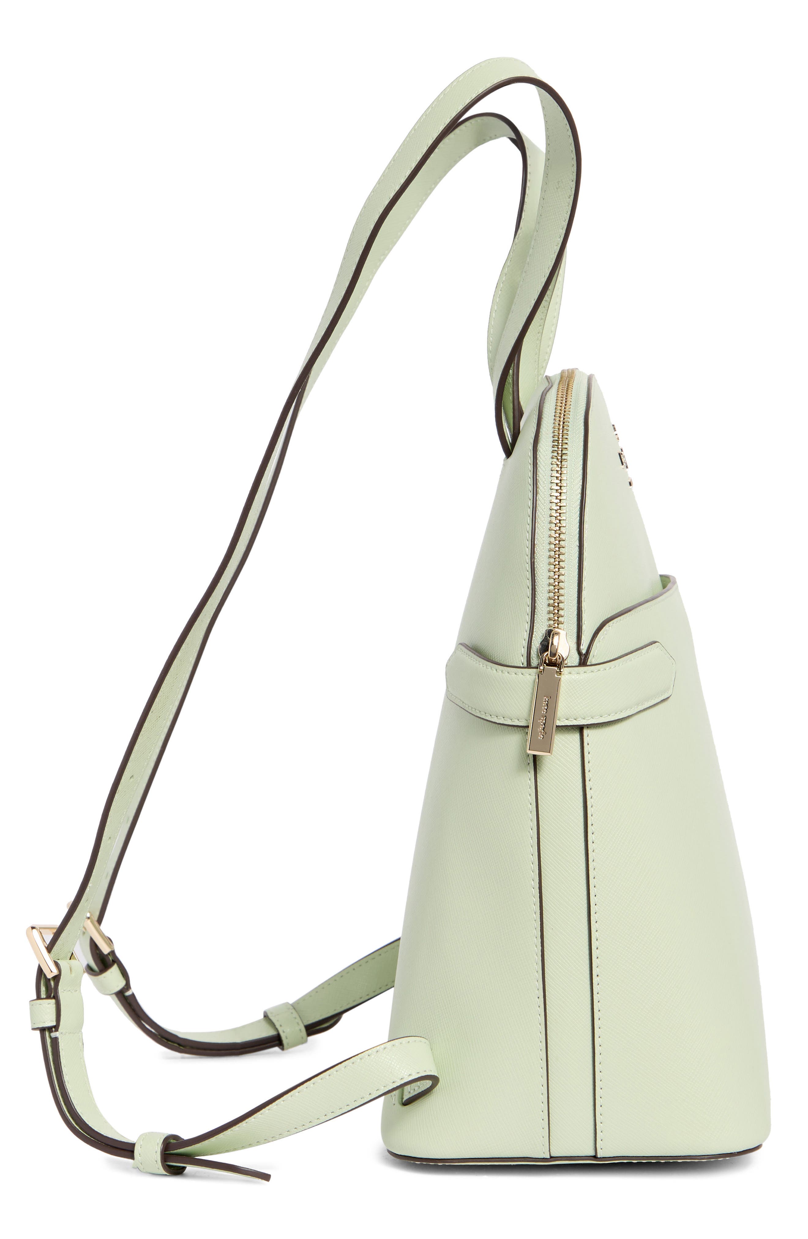 staci saffiano leather dome backpack, Alternate, color, LIGHT OLIVE