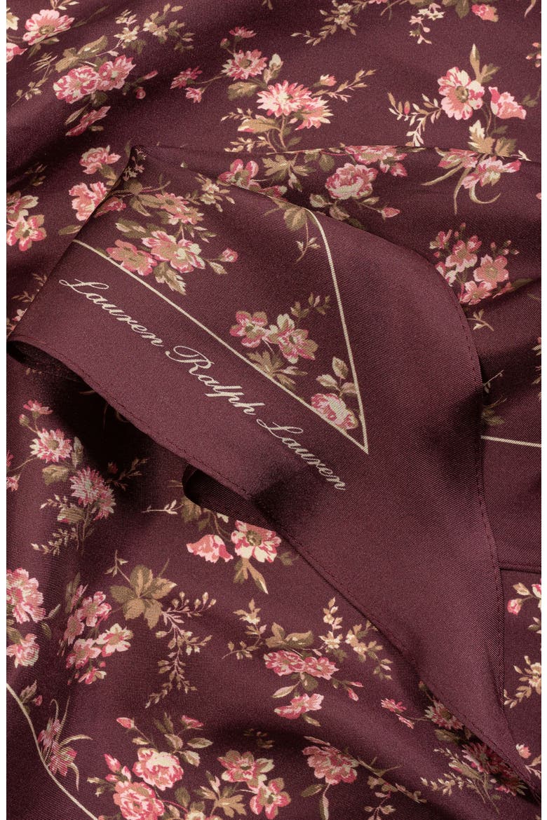 Floral Silk Large Diamond Scarf, Alternate, color, PINOT NOIR