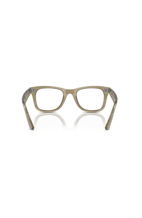 Ray Ban Ray-ban 50mm Square Optical Glasses In Brown