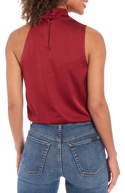 Muse Drape Mock Neck Top In Red