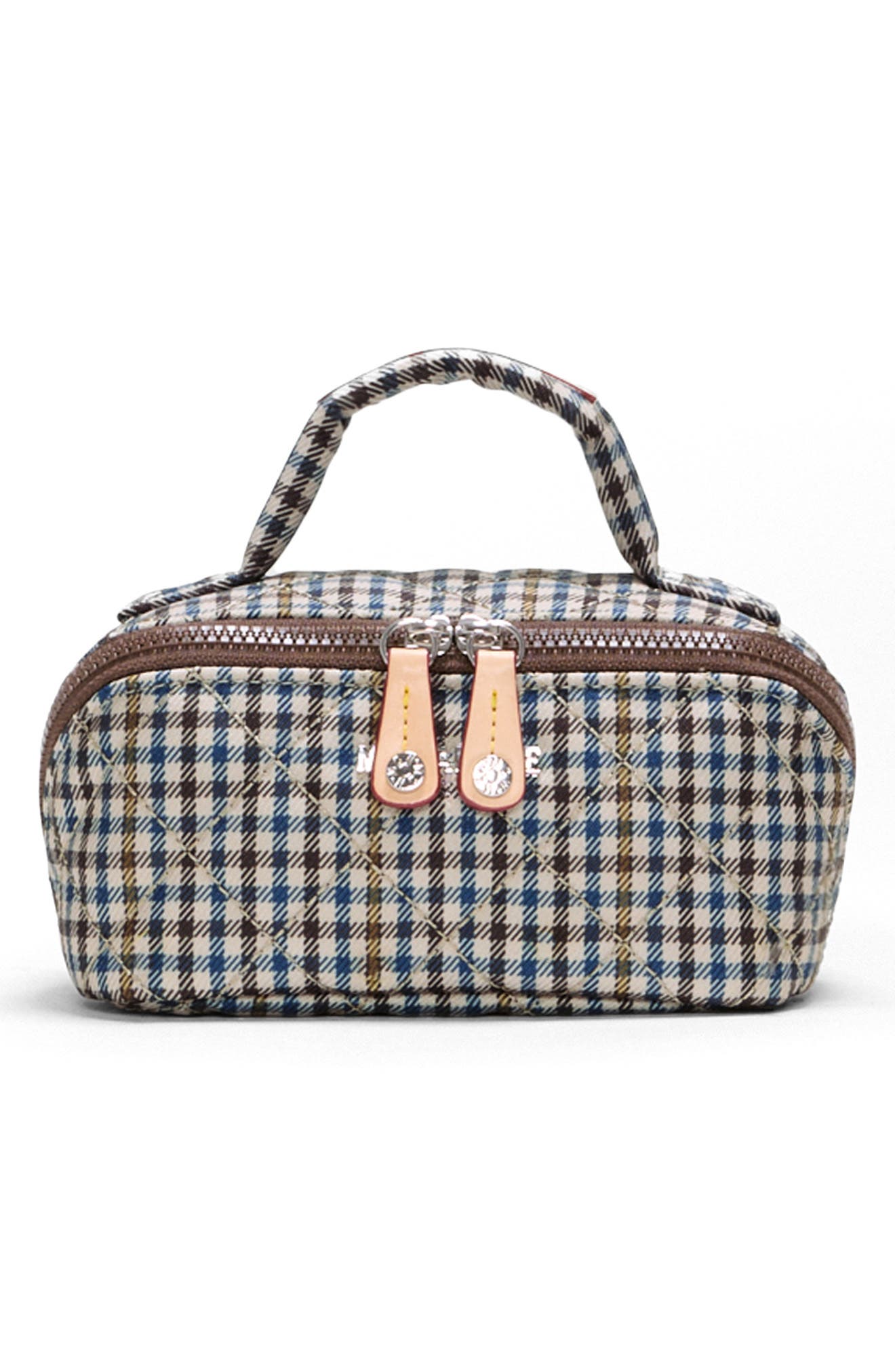 Mini Accordion Cosmetics Case, Main, color, HERITAGE CHECK
