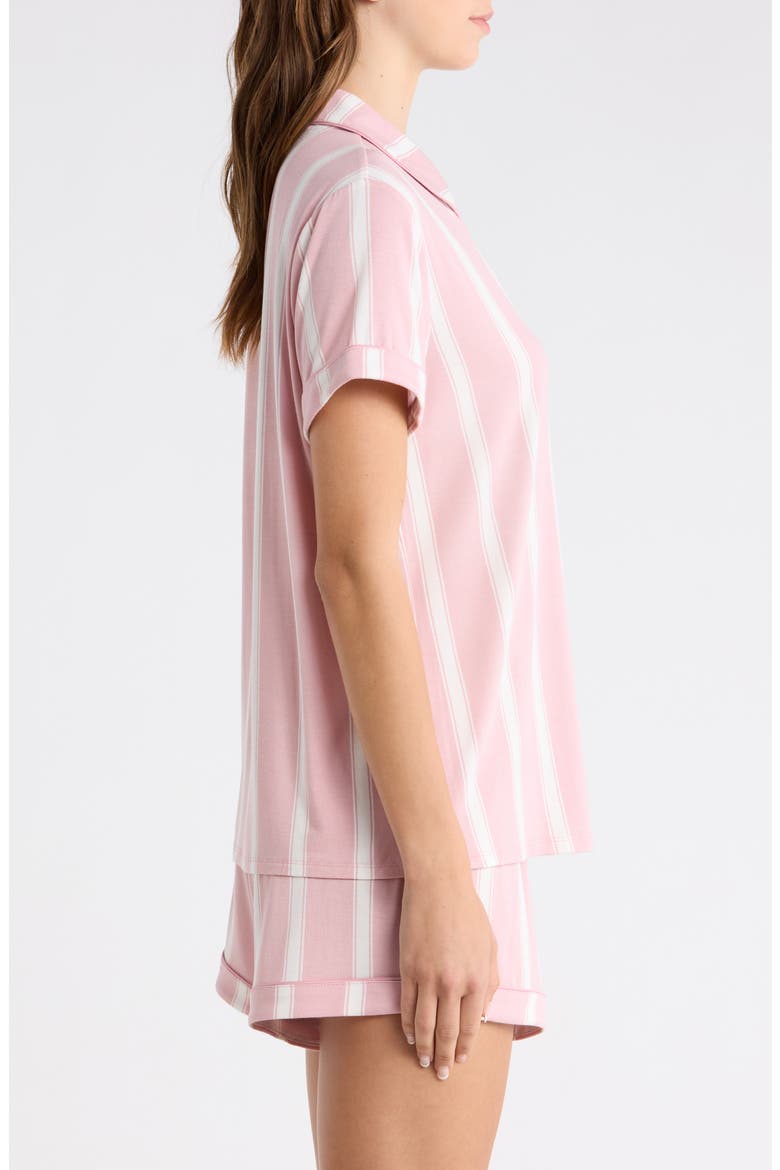 Moonlight Eco Short Pajamas, Alternate, color, PINK- IVORY RIVIERA STRIPE